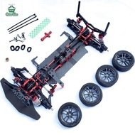 Dgw Chassis Mobil Rc On-Road Drift 4wd 1 / 10 Bahan Metal + Carbon