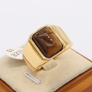 New Tiger Eye Stone Mens Titanium Steel Ring Fashion Mens Wedding Party Ring