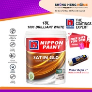 18L - Nippon Paint Satin Glo - 1001 Brilliant White