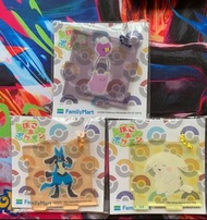 日本限定 Family Mart Pokemon 吊飾 鎖匙扣 百變怪 路卡利歐 淺淺丘 款  Pokemon Acrylic Keychains