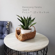 Y7 Nampan Tray Baki Enceng Gondok / Keranjang Bet / Mini Handle Rotan
