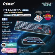 【粉青軸】（粉青軸：段落感強烈，聲音清脆，適合電競）XPower CHARON 98鍵 三模式無線矮軸機械鍵盤
