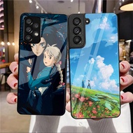 Howl's Moving Castle Studio Ghibli 04 Glass Phone Case For Samsung Galaxy A14 A16 A30 A22 A32 A33 A1