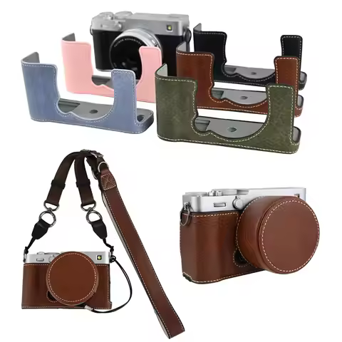 Camera Half Case for Fujifilm X-E5 Fuji XE5 Bottom Battery Opening Cover With Shoulder Strap Protect