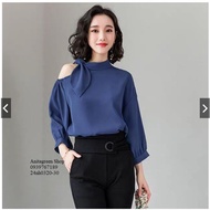 Tk60-0320-WOMEN'S SHOULDER TIE DRESS s-6xl