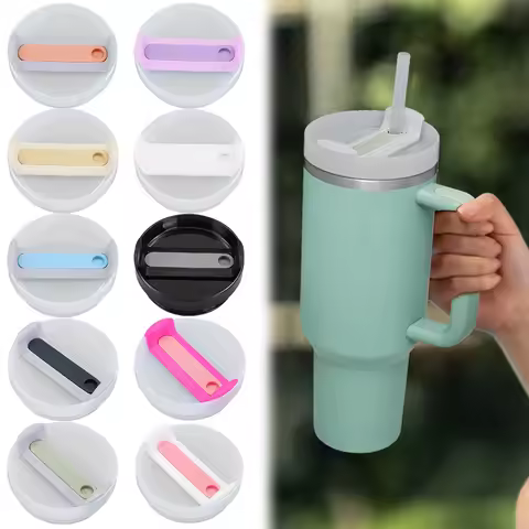40Oz Tumbler Flip Straw Lid Replacement Spill Proof Reusable Tumbler Cover Splash Resistant for Stan