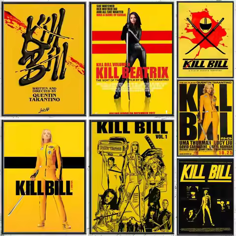 Classic Movies Kill Bill Painting Calligraphy HD Canvas Poster Crease Free Waterproof All Space Wall