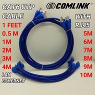 CAT6 Lan Cable 1 Feet 1 Meter to 10 Meters COMLINK Indoor UTP Ethernet Cable with RJ45 to Use