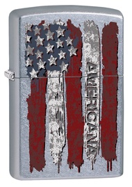 Custom Lighter: United States Flag, Americana - Street Chrome 78480