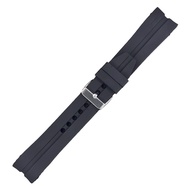 22mm 24mm 26mm Universal Curved End Arc Shape Soft Silicone Watchband for Rolex Men Women Sport Black Watch Strap for Seiko Diver Waterproof Watch Accessories