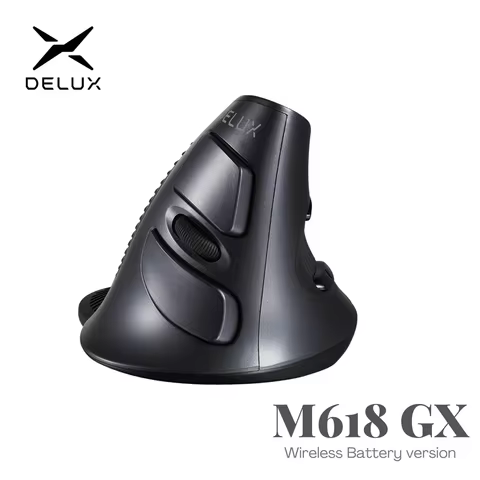 Delux M618 GX Ergonomic Vertical Wireless Mouse 6 Buttons 1600DPI Optical Mice With For PC Laptop
