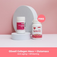 Oswell [ 1 Collagen Maxx 90 Tablet + 1 Gluta Maxx ] for Anti Aging and Glowing Skin FDA APPROVED
