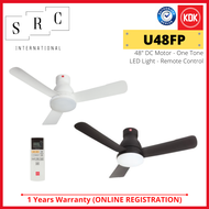 (INCLUDE BASIC INSTALL) KDK U48FP 48inch DC Motor Ceiling Fan with LED Light and Remote