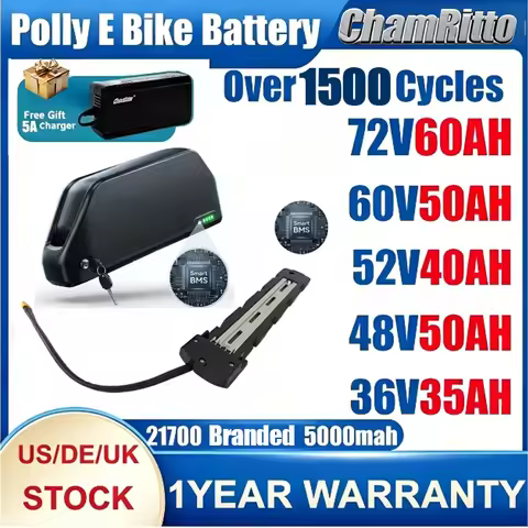 Original 48V 60V 72V 40AH E bike Battery Polly Down tube 52V Electric Battery 60A BMS cham rider 217