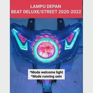 reflektor lampu depan honda beat new deluxe/ beat street th 2020-2023 motif custom projie plus lazy