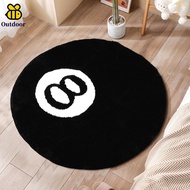 8 Ball Rug 39.37 Inch Round 8 Ball Carpet Non Slip 8 Billiards Rug Absorbent Billiard Carpet for Liv
