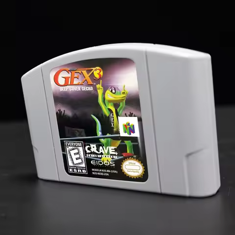 Gex 3 - Deep Cover Gecko Game Cartridge for 64 Bit NTSC USA Consoles N64 Game Card