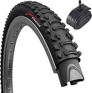 Fincci Set 26 x 1.95 Inch 50-559 Foldable 60 TPI Tyre with Schrader Valve Inner Tube for MTB Mountai