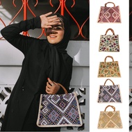 Beg Canvas Telekung Wanita Batik Women Travel Office Outer Sling Shoulder Bag Handbag Tote Pack Doorgift