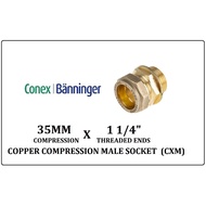 BRAND CONEX / Conex Copper Male Socket (Made In Australia) / Compression Male Socket CxM / 35MM / 42