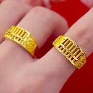 Fashionable Vietnam Sand Gold [Lucky Fortune] Abacus Ring Open Abacus Ring