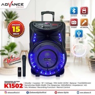 Advance Speaker Meeting K 1502 Bluetooth Aqualizer 15Inch -garansi resmi -original