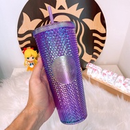 Starbucks Asia Oil Slick Purple Studded Swirl Cold Cup Strawcup 24oz/709ml Bottle Cup Mug