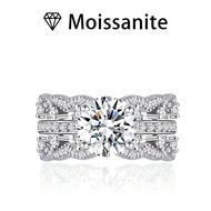 1pc Women's Wedding Ring Set, Floral Vine 2-Piece Stackable Rings, 5g 925 Sterling Silver, 2ct Moiss