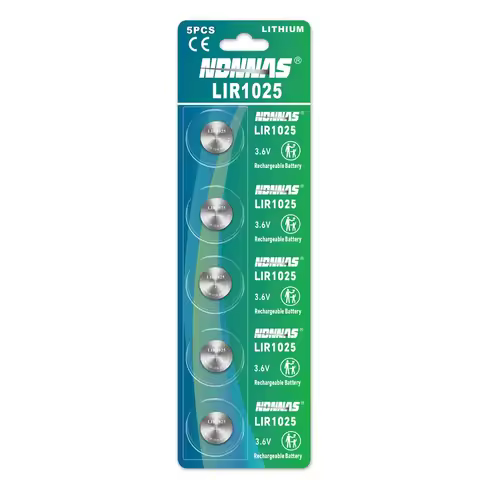 LIR1025 Rechargeable Button Cell 3.6V Rechargeable Battery can Replace 3V CR1025 Lithium Battery