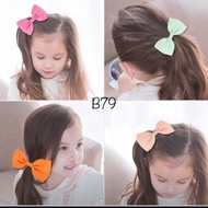 B79 Cute solid color bow hair tie