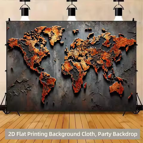 2D plane, abstract world map art design background fabric