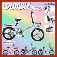 【Pre-installed】Foldable bicycle mountain bike portable outdoor road folding bicycle 20/22 inch male &amp; female adult student 7-speed lightweight minibike leisure bicycle lxy