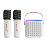 JUFOSIEN Speaker bluetooth 2Mic 1 set karaoke speaker ktv Cute Wireless Lucu Portabel Luar Ruangan S