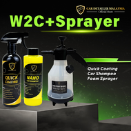 【CP CAR Detailer】Snow Wash W2C Set Nano Car Shampoo + Coating + Foam Sprayer Car Wash Foam & Coat Se