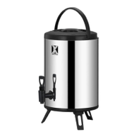 歐式保溫茶桶 - 鋼本黑色 - 6L | 保溫6-12小時飲料桶 | 不鏽鋼三層奶茶桶