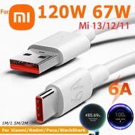 Original Xiaomi 6A USB Type C  Cable Fast Charging 120W 67W 33W for Mi 13/12 Pro Redmi Note 13/12 Pr