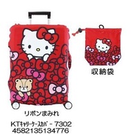 SANRIO - (紅色Hello Kitty / M) 日本Sanrio 防塵防刮花行李箱保護套 (附索帶收納袋)