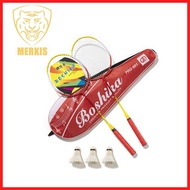 ➙ ⌧ ඏ ♘ Boshika Beginners Badminton racket Set 2pcs Couple Racket Badminton Fitness Sports Training
