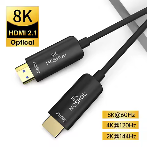 MOSHOU HDMI 2.1 Optical Fiber Cable 8K@60Hz 4K@120Hz 48Gbps HDR ARC HDCP 2.2 For Amplifier TV PS4 PS