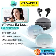 Awei T62 ENC Wireless Earbuds Sport Earbuds Noise Reduction Earphone ENC Headphone Awei Bluetooth Ea