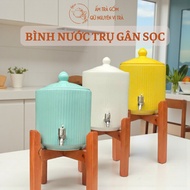 Water bottle with stainless steel faucet, water bottle with faucet, Bat Trang ceramic water bottle, 