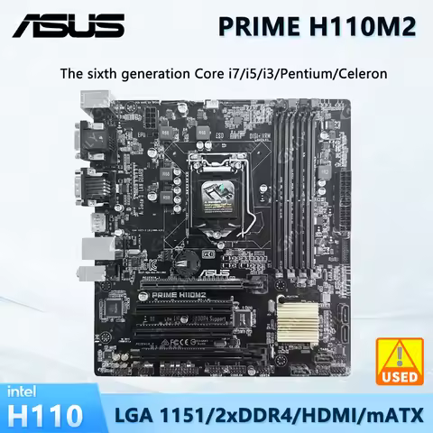 PRIME H110M2 Intel H110 Micro ATX carte mère LGA 1151 6e/7e génération Core Cpu I3 I5 I7 6500 7700 D
