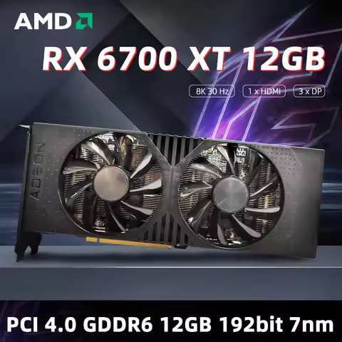 AMD Radeon RX6700 6700XT RX 6700XT 12GB GDDR6 Video Card Desktop PC Office Computer Game RX6700XT Gr