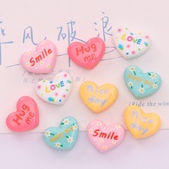 10pcs/set Cute Text Macaron Diy Flatbacks Cream Gum Homemade Phone Case Headwear Resin Jewelry Acces