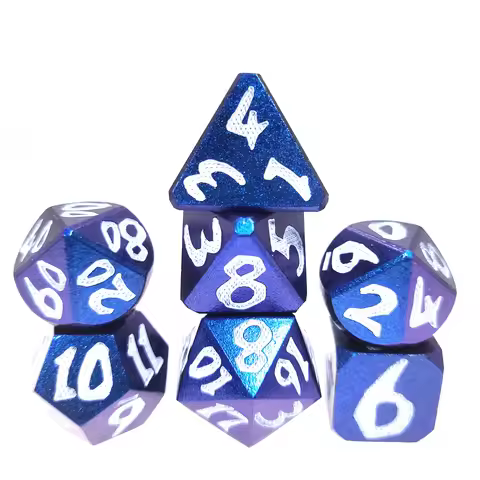 Luminous Metal Dice Set with D20 for RPG Dungeons and Dragons Unique Heavy Duty Precision Game Dice 