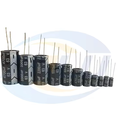 63V Aluminum Electrolytic Capacitor 10UF 22UF 33UF 47UF 100UF 220UF 330UF 470UF 680UF 1000UF 2200UF 