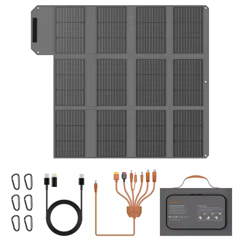 MHPOWOS 120W/ 80W Foldable Solar Panel Outdoor Emergency Backup Power Supply with USB-C/2xUSB-A/DC O