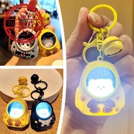 【fuwaw】 Cartoon Bear Astronaut Keychain For Girls Boy Creative Schoolbag Bag Pendant Ornaments With 