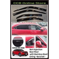 Honda HRV 2022yr - 2024yr Oem Injection with Stainless Steel Lining Door Visor with Logo - 4pcs/set