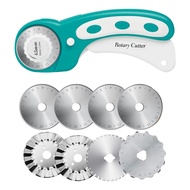 45mm Rotary Cutter for Fabric Crochet Edge Skip Blade Perforating with 8Pcs Rotary Blades 1Set